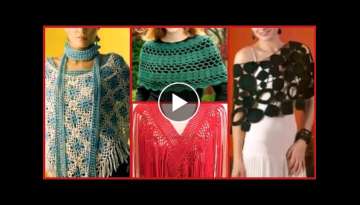 Very Stylish Crochet Bridal poncho / Crochet cap designes for girls 2020
