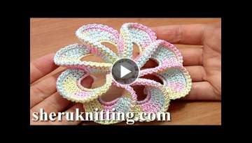 3D Spiral 8-Petal Flower Trim Around Tutorial 56 Perustekniikoilla virkattu kukka