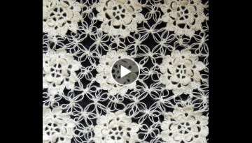 Crochet : Motivo Flor y uniones en Punto Salomon