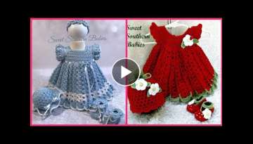 very Stunning And Gorgeous Crochet Handmade Baby Girl Frocks Designs