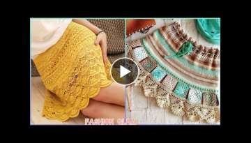 Beautiful Styles Of Crochet Mini Skirts For Women's/Girl's Crochet Bodycon Mini Casual Beach Skir...