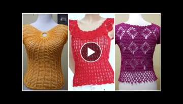 Trending fashion amazing design for ladies of crochet blouse design