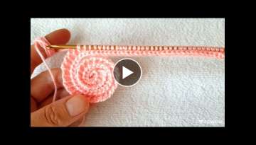 Rose flomer crochet knitting pattern with Tunisian work