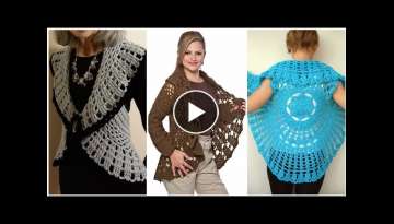 Stylish and beautiful crochet knitted circular cardigans shrug design