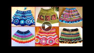 Most Attractive Stylish Colourfull Crochet Mini Skirt Design & Patterns