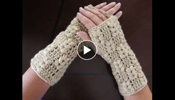 Crochet : Guates sin dedos (Mitones). Parte 1 de 3