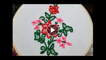 bead stitch(moti tanka) hand embroidery | cushion cover flower variation