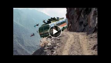 Most Dangerous mountain roads In The World, Heavy Equipment Truck Skill Driving, Dangerous trip