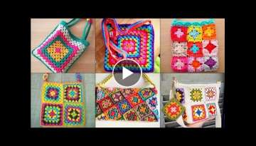 Beautiful Crochet Colourfull Handbag Designs For Little Girls/School & Outing Purse designs2022