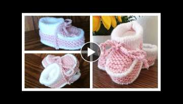 Knit cute baby booties