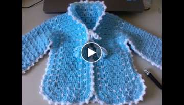 Crochet Baby Sweater with Unique Stitch 