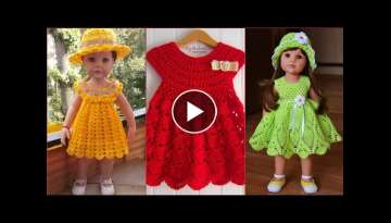 The most beautiful Crochet knit baby, kids frocks & jhabla design