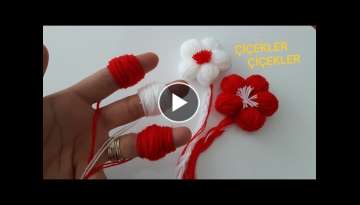 Flower making / fiber work on finger-ROSE fabrication crochet