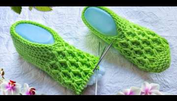 How to knit spring knit house slippers