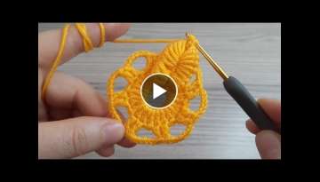 Crochet Flower With 3D String Petals. Fabulous Home Decor Muhteşem çiçek tığ işi örgü mo...
