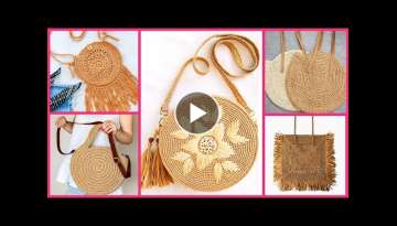 Beautiful jute craft bag ideas handmade crochet bags design ideas and knitting bags styles patter...