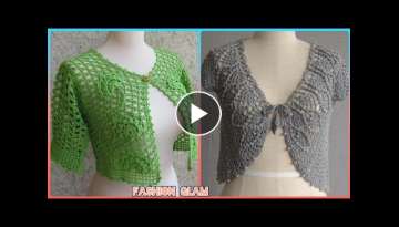 crochet lace vest for women's/crochet bolero jackets styles/crochet short jackets