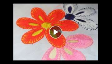 Hand Embroidery Designs | Fantasy flower design | Stitch and Flower