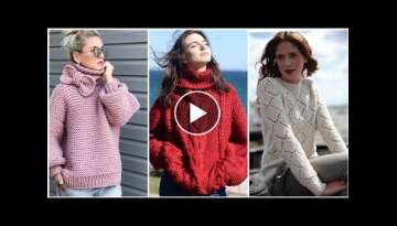 Latest fashion handmade knitted pattern jumper blouse sweater design for girls /winter outfit