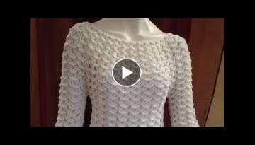 Uncinetto: maglia top down crochet punto onde 3d