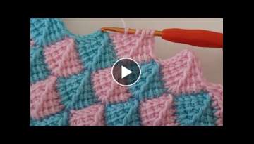Easy Tunisian crochet zig zag baby blanket patterns for beginners - Crochet Blanket knitting Patt...