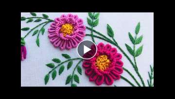 Hand Embroidery: Bouquet Flower Embroidery / Brazilian Embroidery all over / Needle Art