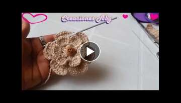 Flor de 6 Petalos a Crochet para la Vincha