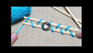 Amazing Woolen Flower Idea using Chopstick - Hand Embroidery Design Trick