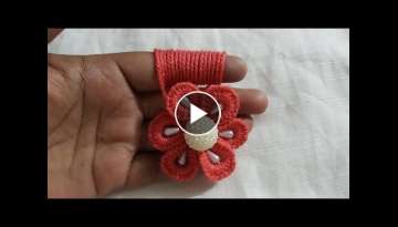 Hand Embroidery Easy Amazing Trick Wool Flower Making Finger Hack Design