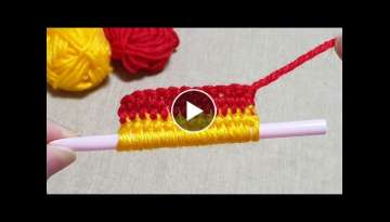 Amazing Flower Craft Ideas with Woolen - Hand Embroidery Amazing Trick - Easy Wool Flower Design
