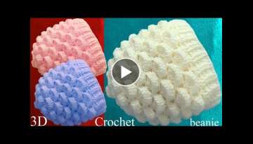 Gorro a Crochet punto marshmallow malvaviscos 3D tejido