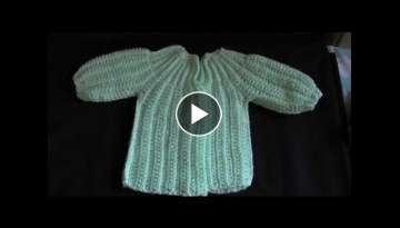How to Crochet a Baby Sweater/Cardigan - Cat's One Piece Wonder 1of 5