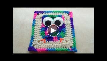 Crochet Easy Owl Granny Square - LEARN CROCHET 