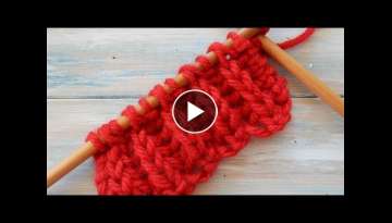 English Rib / Fisherman's Rib Knitting Stitch Variation (Slip 1 as if to Purl, K YO tog)