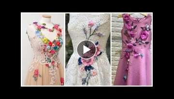 Stylish & Latest Ribbon work dress design ideas 2019/#Silk ribbon embroidery shirts design