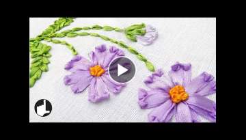 How To Make Ribbon Embroidery Design by Hand | HandiWorks #36