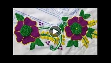 Hand Embroidery flower Brazilian Stitch 