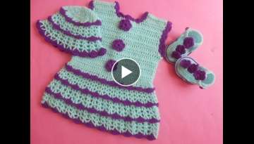 (Crochet-Crosia) how to make Crochet baby dress