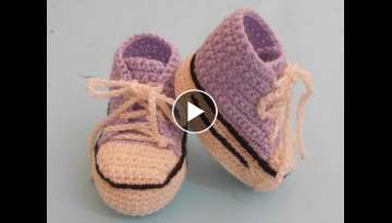 (Crochet-Crosia) crochet sneakers/converse booties tutorial