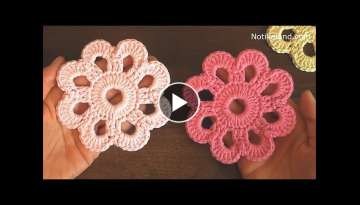 How to crochet EASY for beginners CROCHET Motif Flower Doily Coaster