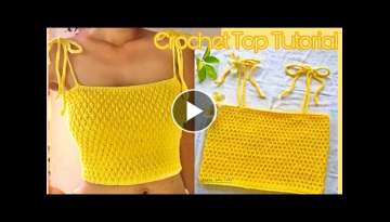 EASY CROCHET CROP TOP | for all sizes | How to crochet alpine stitch | Isla Top