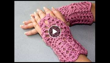Crochet : Guantes sin dedos (Mitones) 2