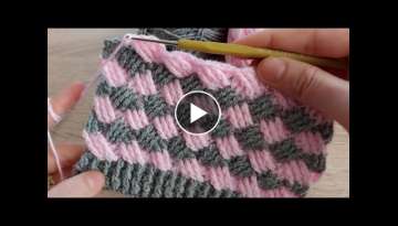 Crochet cross wicker knitting vest blanket pattern-How to crochet model