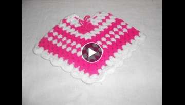 Poncho em croche para crianças muito facil e bonito Parte 1 - Crochet Poncho - Gancillo Poncho