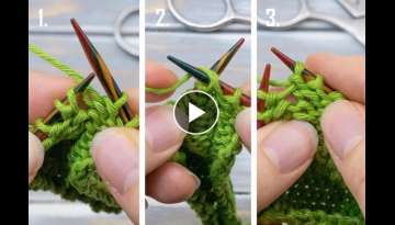 How to knit a reverse yarn over - step by step for beginners