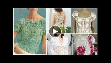 Vintages Crochet dress design/Women fashion doily lace top blouse dress#vest top design ideas