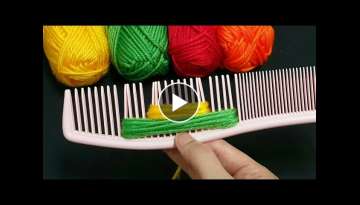 Amazing Woolen Flower Ideas with Hair Comb - Hand Embroidery Design - Sewing Hack - Easy Trick