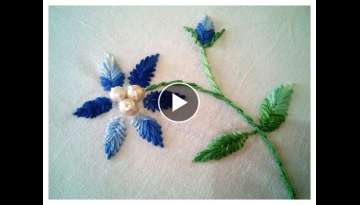 Hand Embroidery - Fish Bone Stitch || Floral Embroidery
