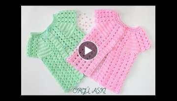 Water Stone Patterned Crochet Seasonal Baby Vest // 1-1.5 Years Old Baby Vests (Part -1)
